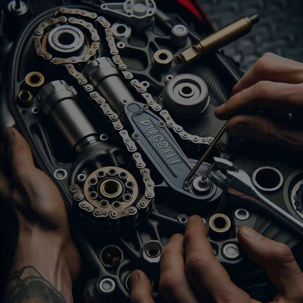 Quelle est la manière correcte de vérifier et régler l'alignement de la chaîne sur une Ducati 848 ?